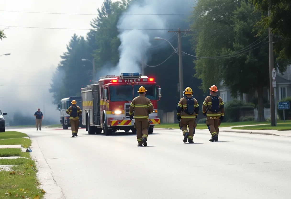 Lexington firefighters responding to an emergency incident