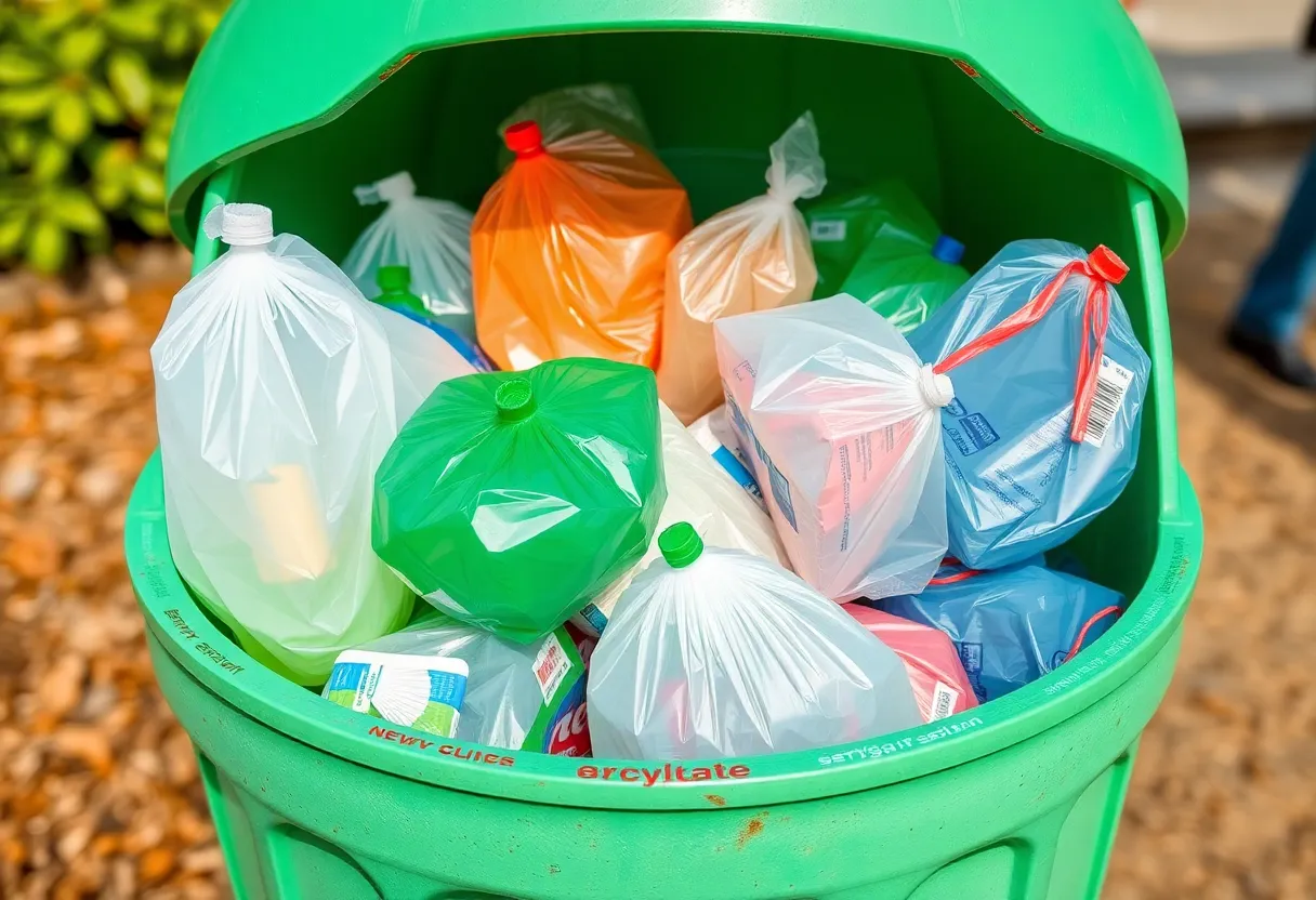 Recycling bins for plastic bags in Lexington
