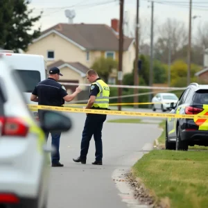 Police investigation scene in Lexington after a stabbing incident