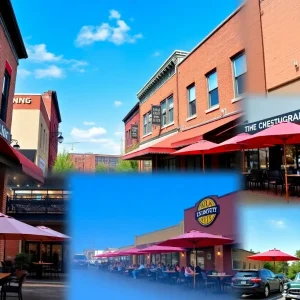 Outdoor dining at various restaurants in Lexington