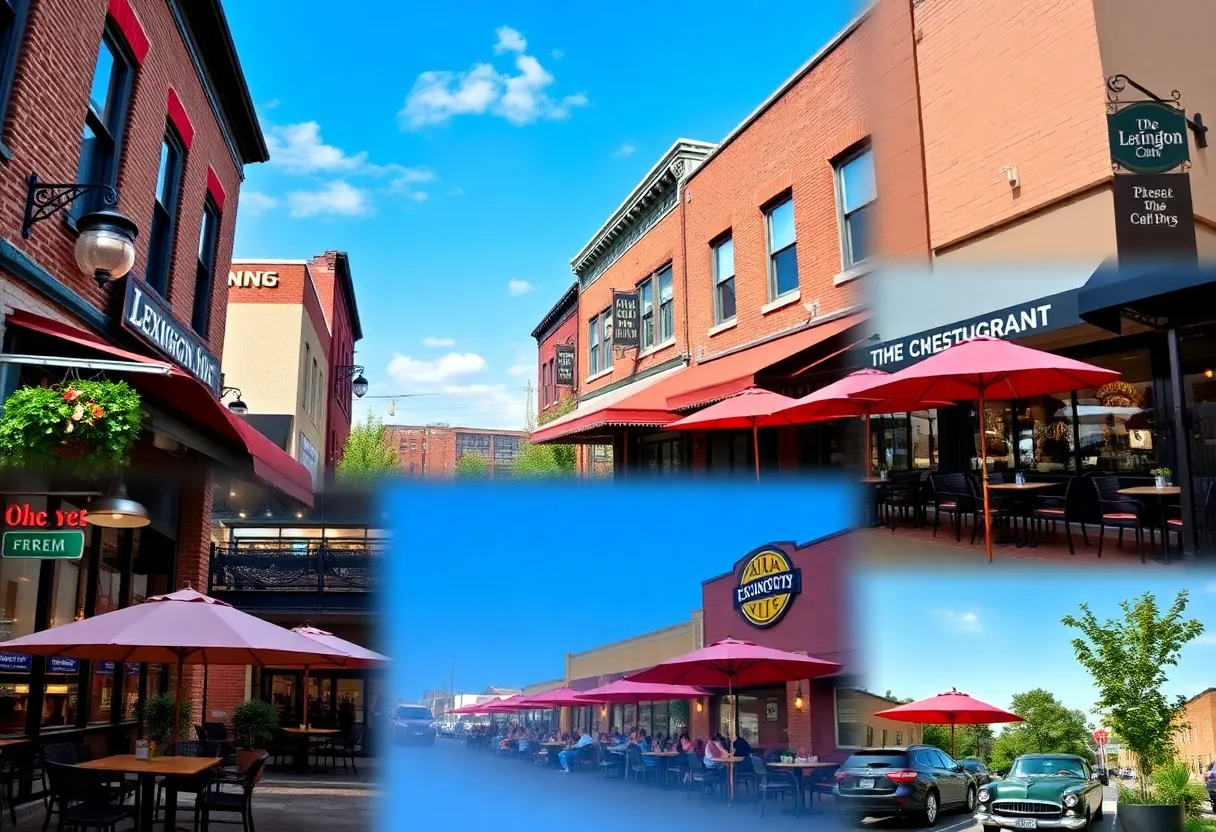 Outdoor dining at various restaurants in Lexington