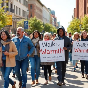 Community members participating in the Walk for Warmth event in Lexington