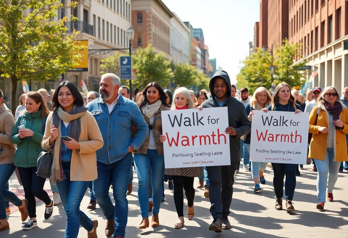 Community members participating in the Walk for Warmth event in Lexington