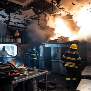 Fire damage aftermath at Miyako Sushi & Steakhouse in Lexington.