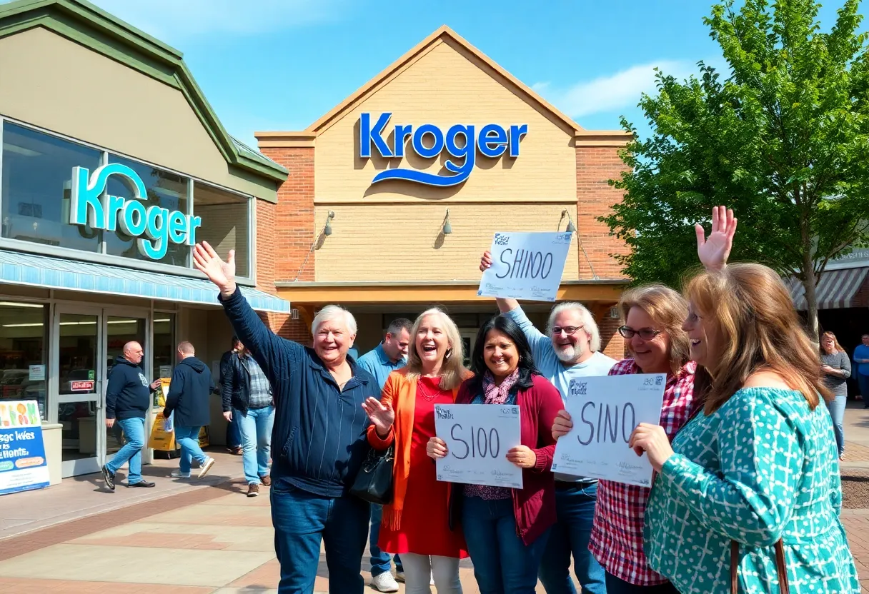 Local celebration in Nicholasville, Kentucky after Powerball win