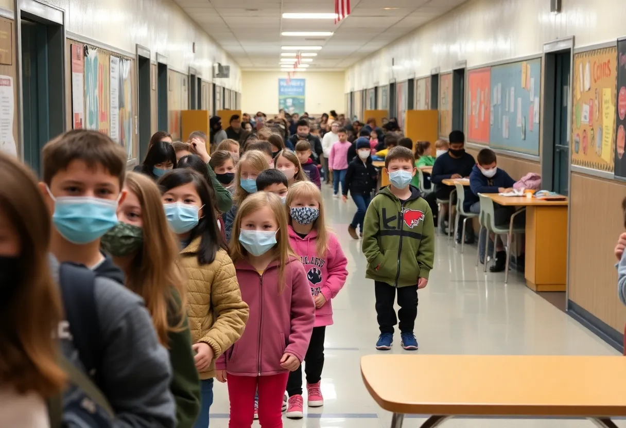 Students in a Kentucky school experiencing respiratory illnesses