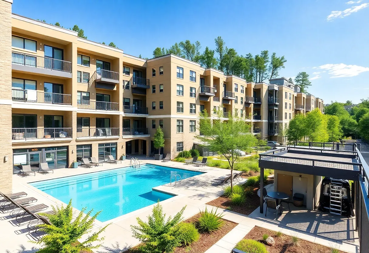 Exterior view of The Stretch student housing community in Lexington, Kentucky.