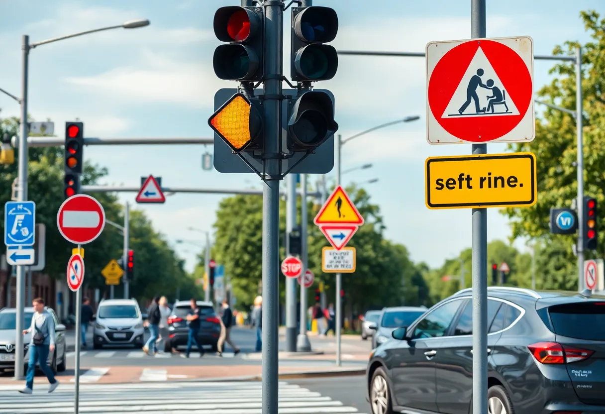 Busy intersection in Lexington highlighting traffic safety