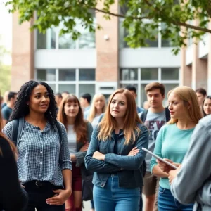 Students discussing diversity on University of Kentucky campus