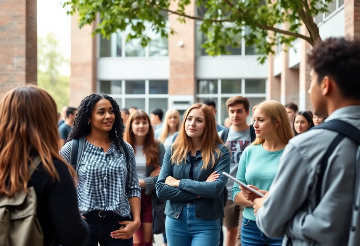 Students discussing diversity on University of Kentucky campus
