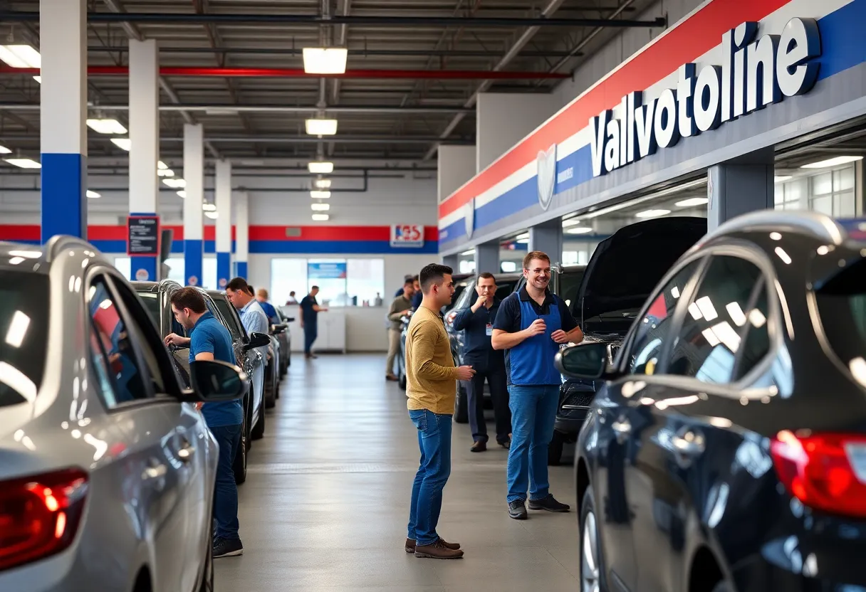 Valvoline automotive service center with customers and staff