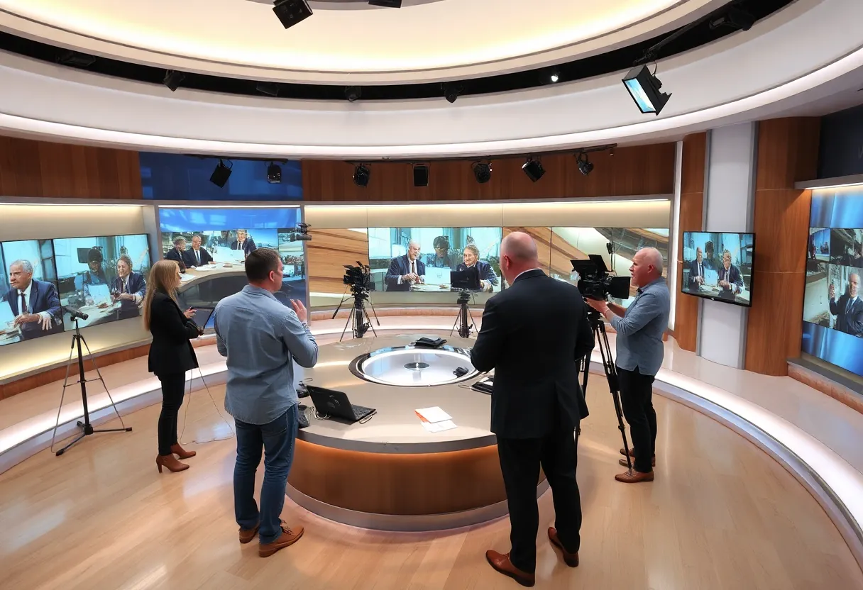 WTVQ TV news studio during restructuring