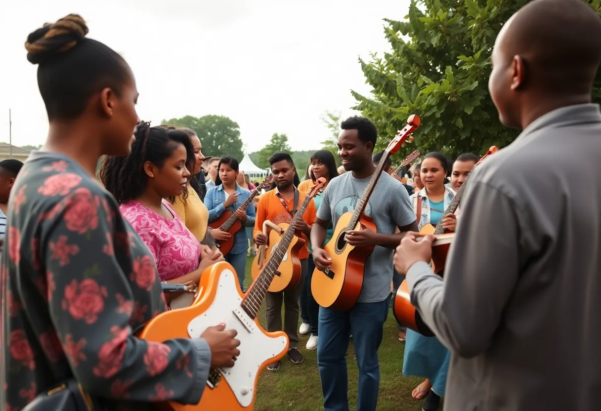 Asheville residents receiving musical instruments