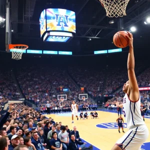 Auburn Tigers playing against Kentucky Wildcats in an electrifying game.