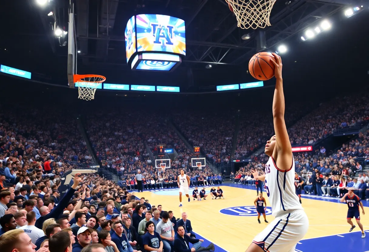 Auburn Tigers playing against Kentucky Wildcats in an electrifying game.