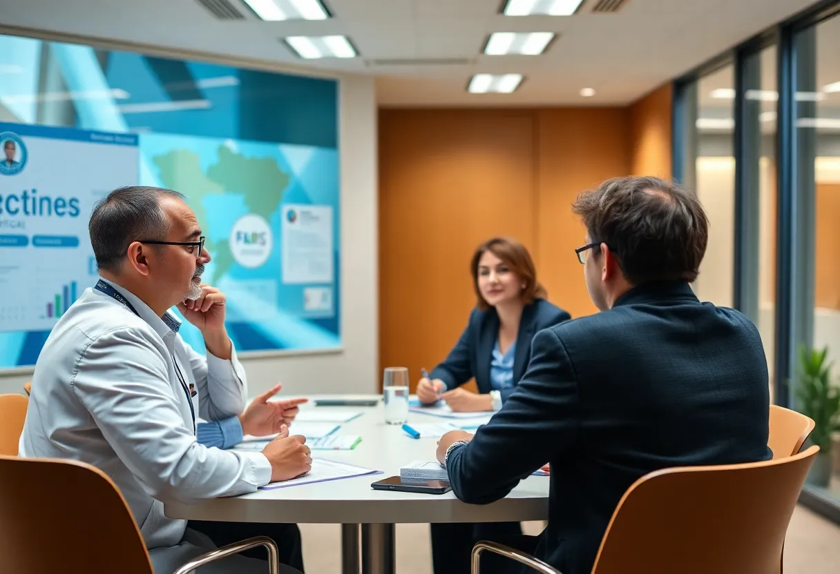 University leaders discussing healthcare education initiatives