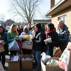 Community members donating items for Eastern Kentucky flood relief