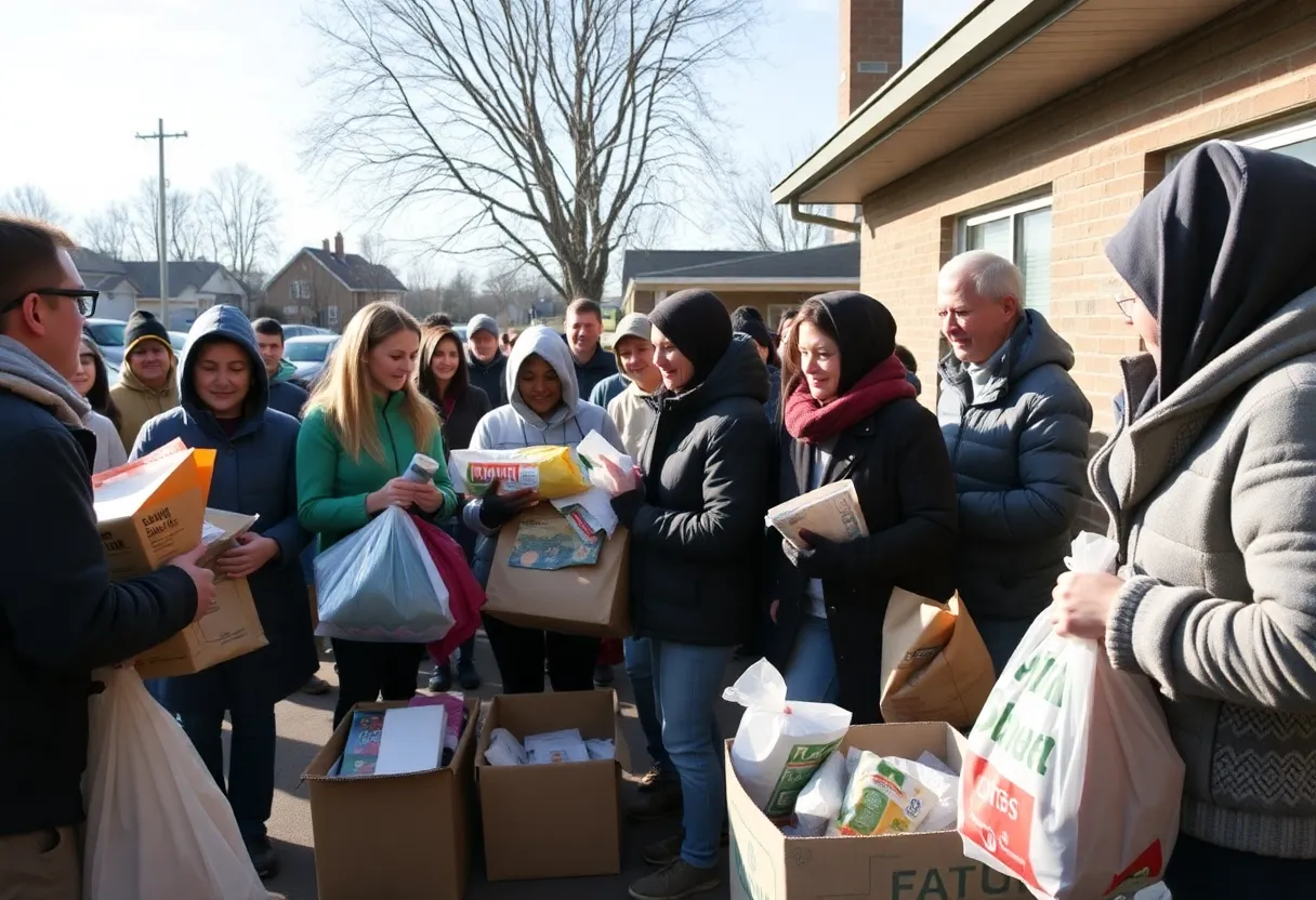 Community members donating items for Eastern Kentucky flood relief