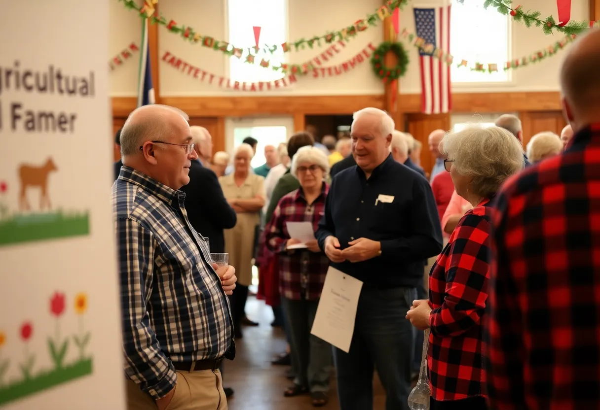Community members celebrating at the Fayette County Agricultural Hall of Fame induction event.