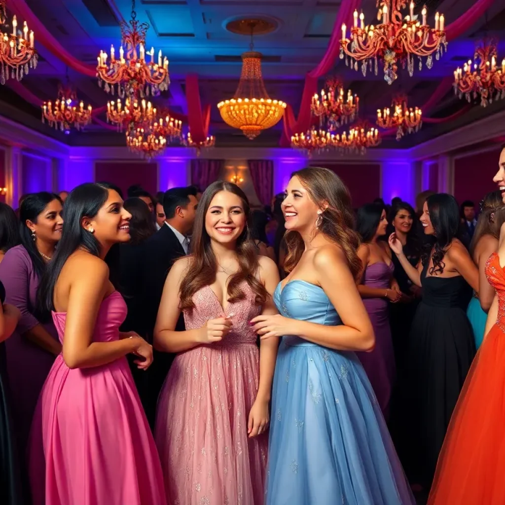 Young women in formal attire at the Fillies Derby Ball