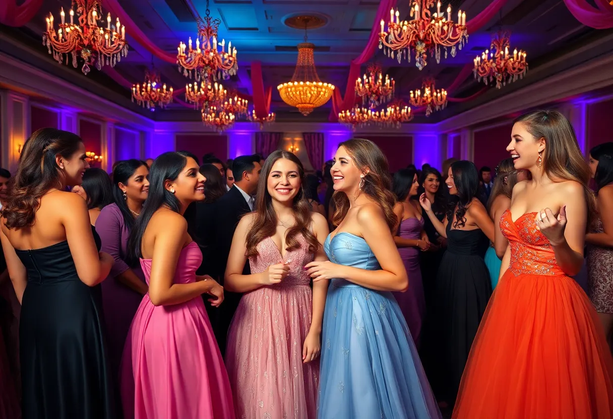 Young women in formal attire at the Fillies Derby Ball
