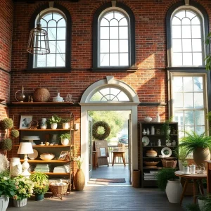 Interior of Frances M home goods boutique with natural light and historic decor