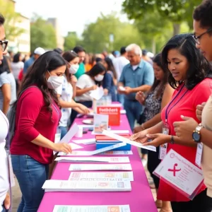 Community health fair promoting colorectal cancer screenings