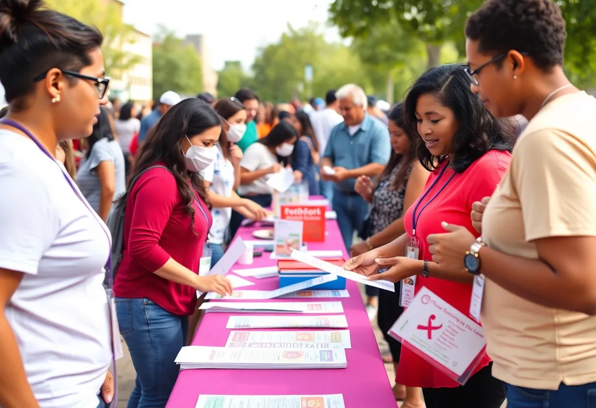 Community health fair promoting colorectal cancer screenings