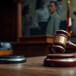 Courtroom scene emphasizing justice and accountability