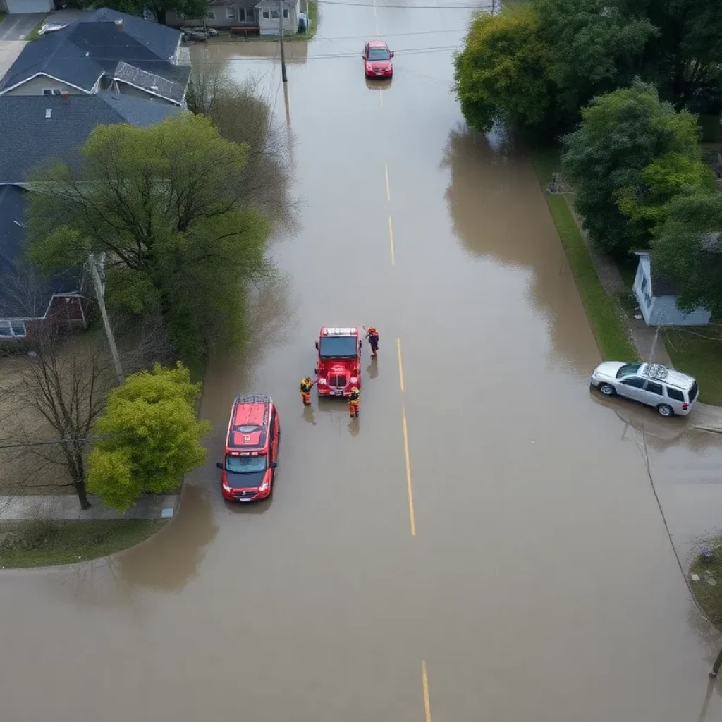 Rescue operations during severe flooding in Kentucky