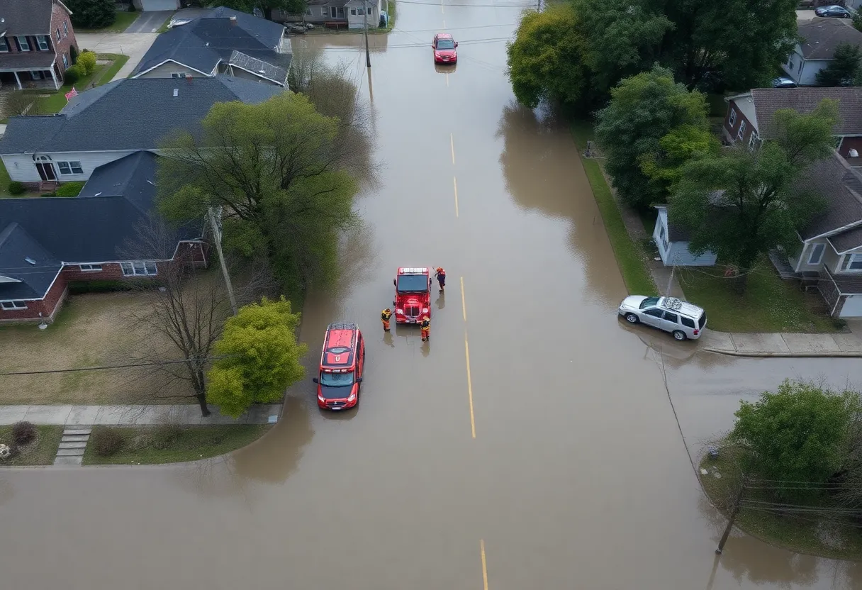 Rescue operations during severe flooding in Kentucky