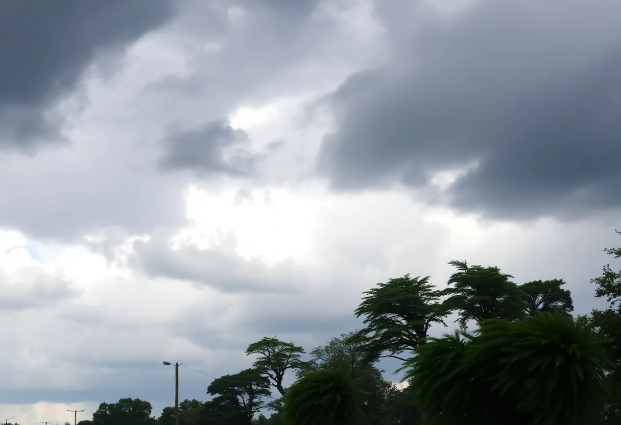 Storm clouds and strong winds in Kentucky