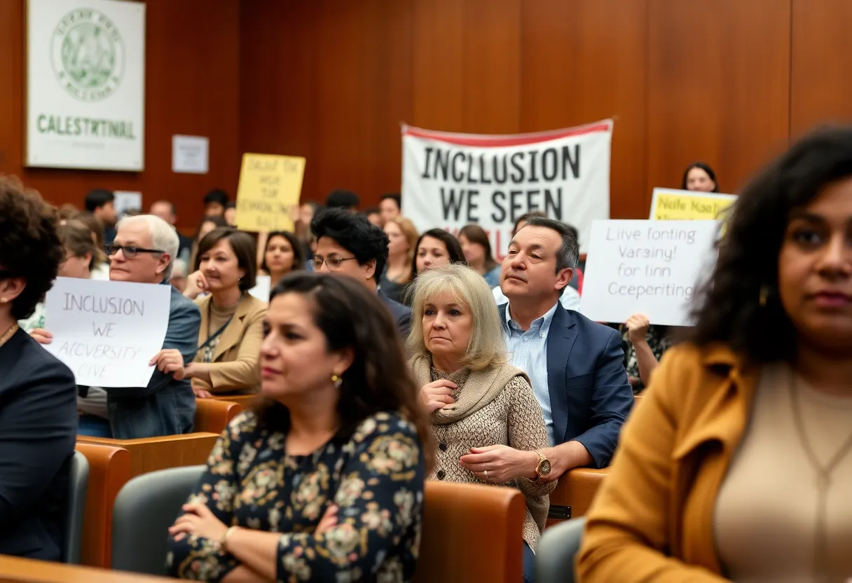 Community members support diversity and inclusion at city council meeting