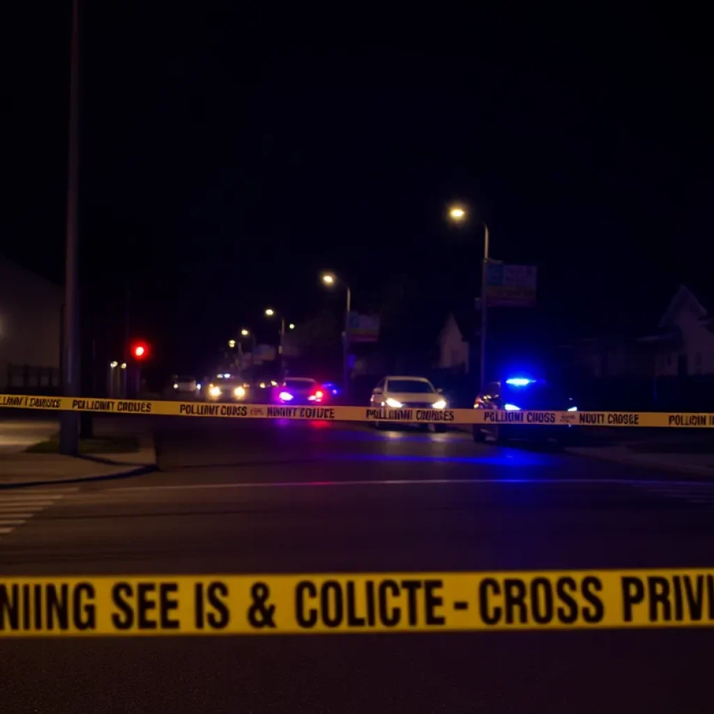 Police investigation scene in Lexington