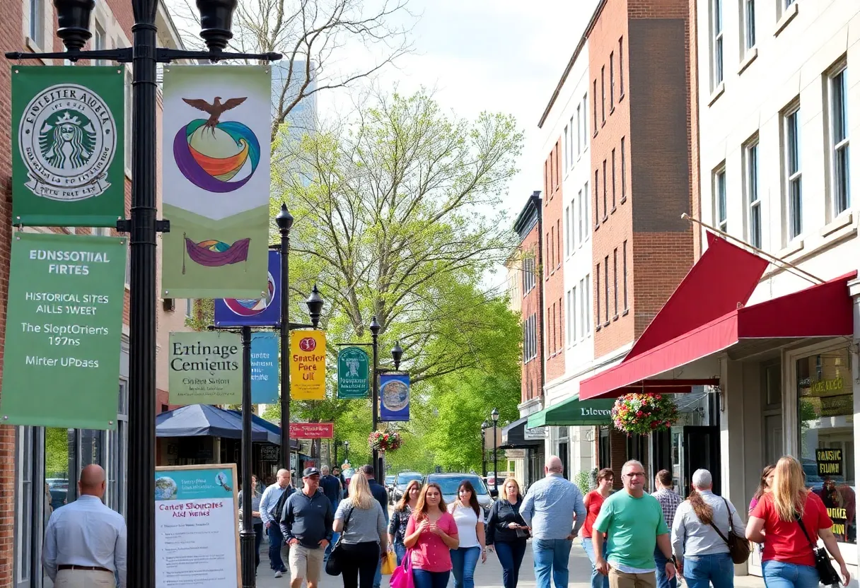 Crowd celebrating educational events in Lexington