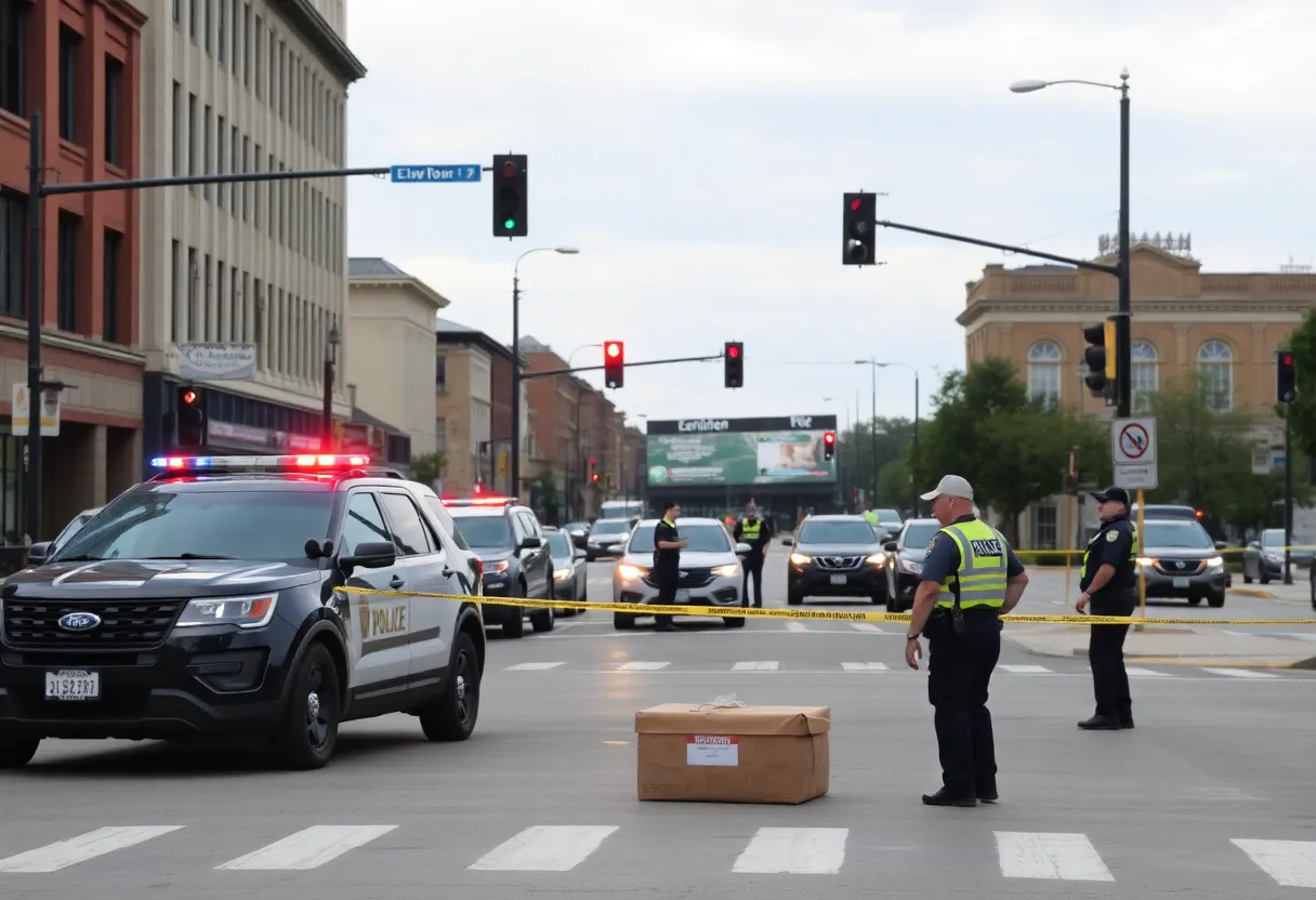 Lexington police responding to a suspicious package incident