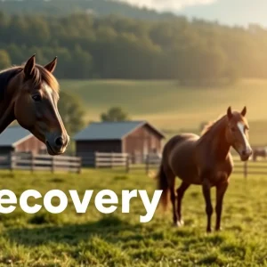 Scenic view of a horse farm showcasing a peaceful setting for substance abuse recovery