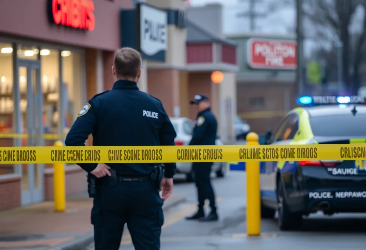Police investigating a store robbery in Lexington
