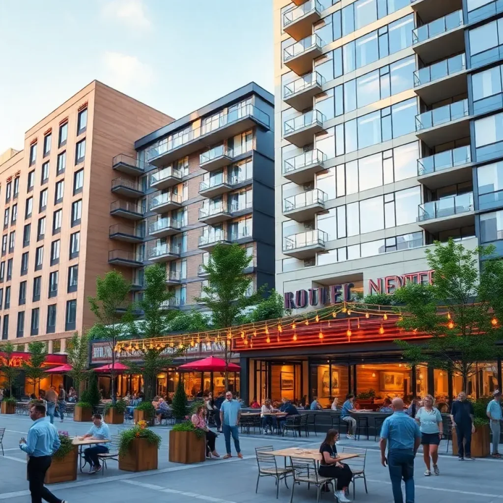 Rendering of the mixed-use development in downtown Lexington.