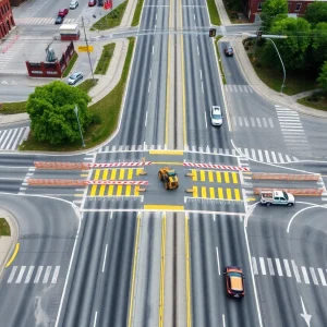 Construction work on New Circle Road in Lexington