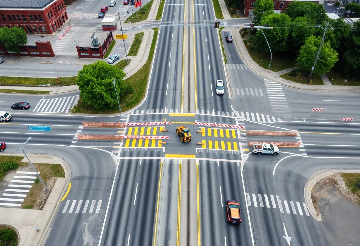 Construction work on New Circle Road in Lexington