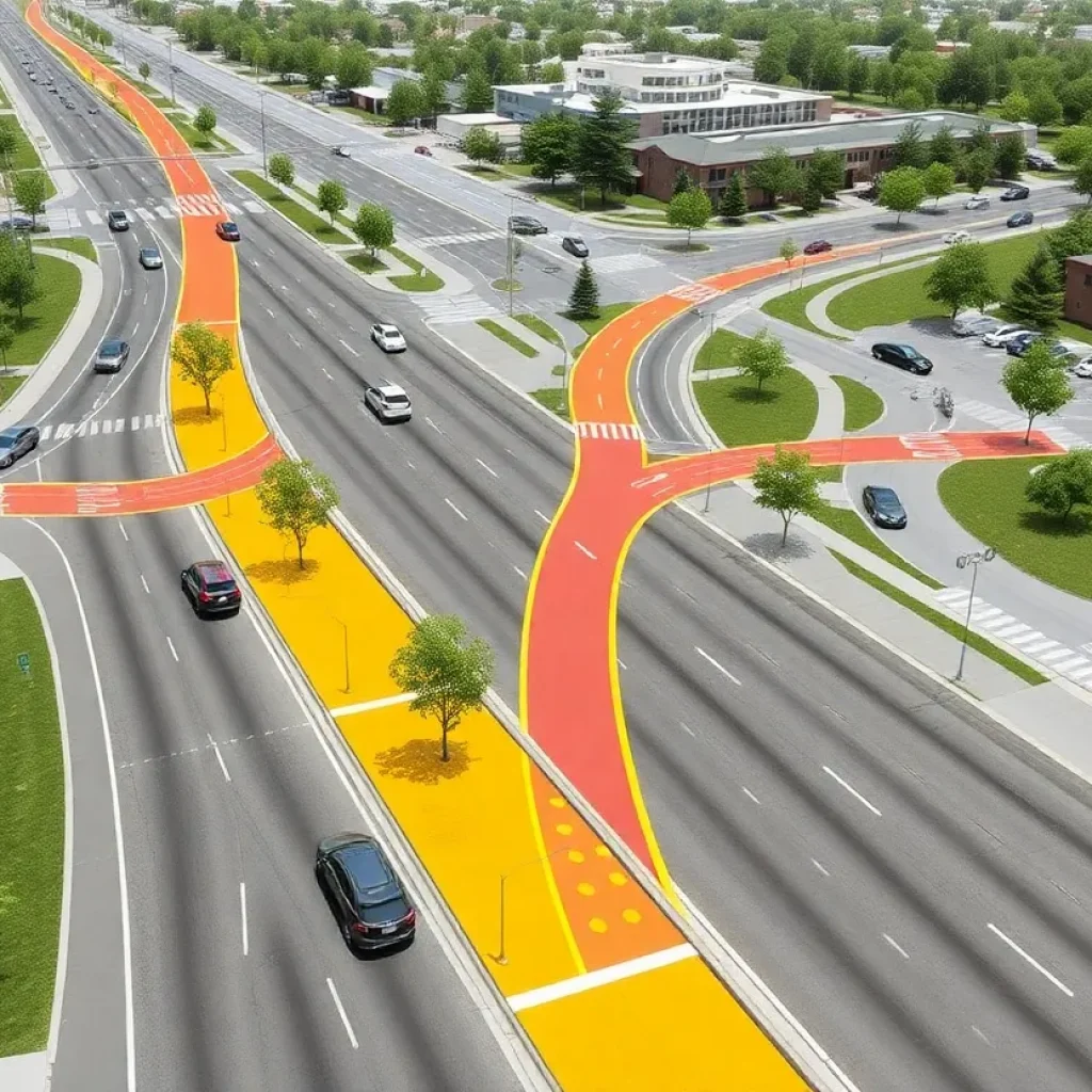 Proposed design for New Circle Road widening project