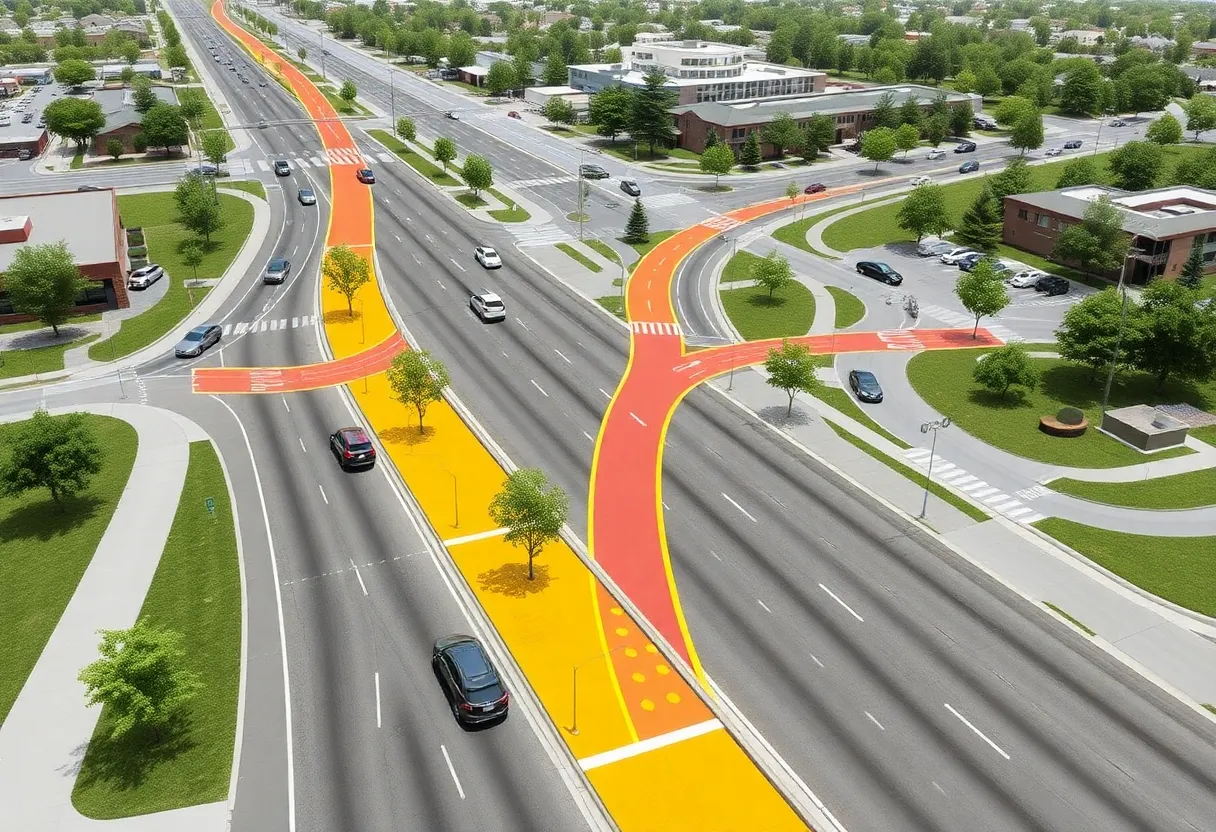 Proposed design for New Circle Road widening project