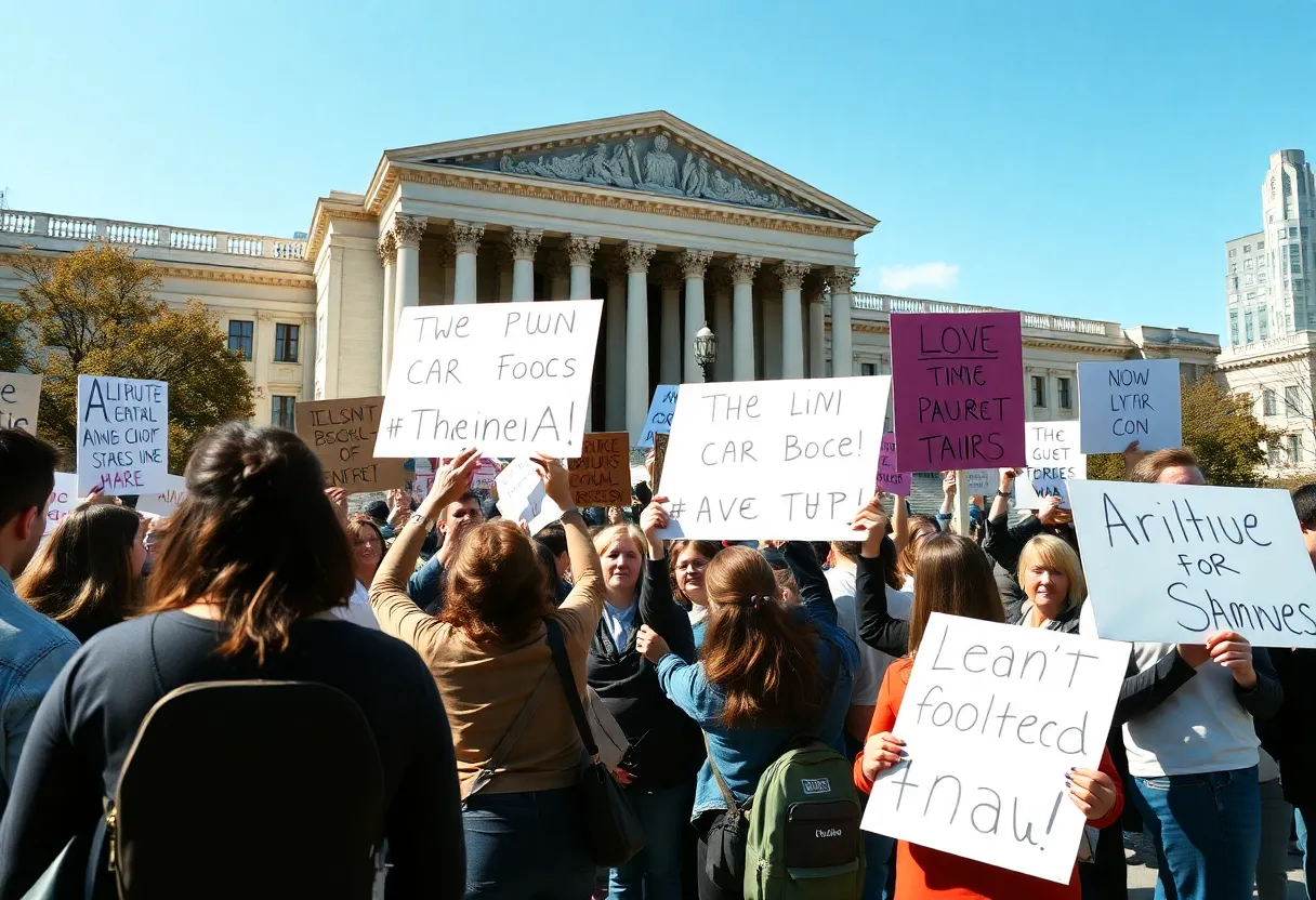 Protesters in Lexington highlighting concerns over political decisions