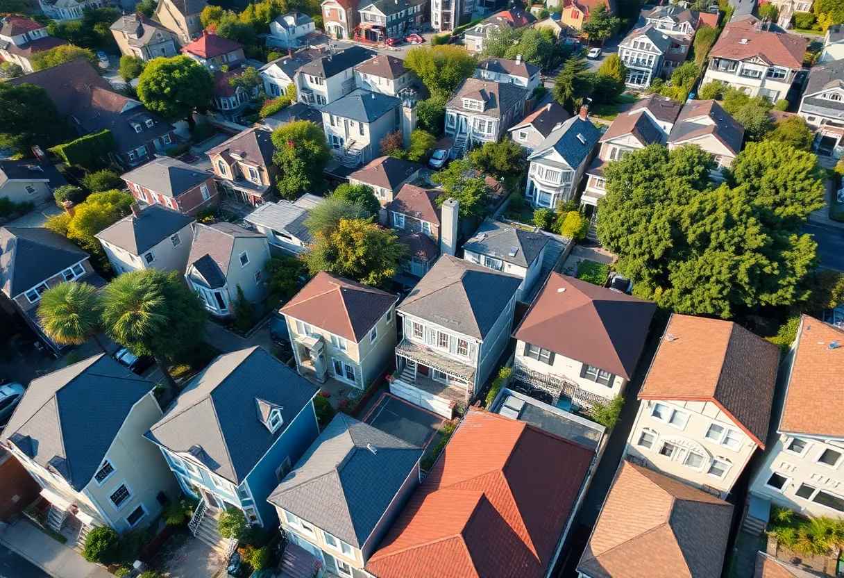 A view of short-term rental properties in a Kentucky neighborhood