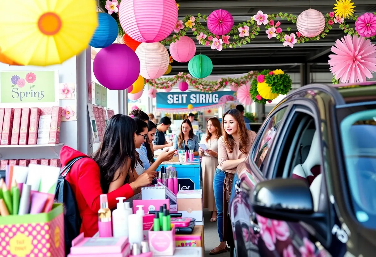 Crowd enjoying the Spring Shopping Day at Menu Wells Plastic Surgery