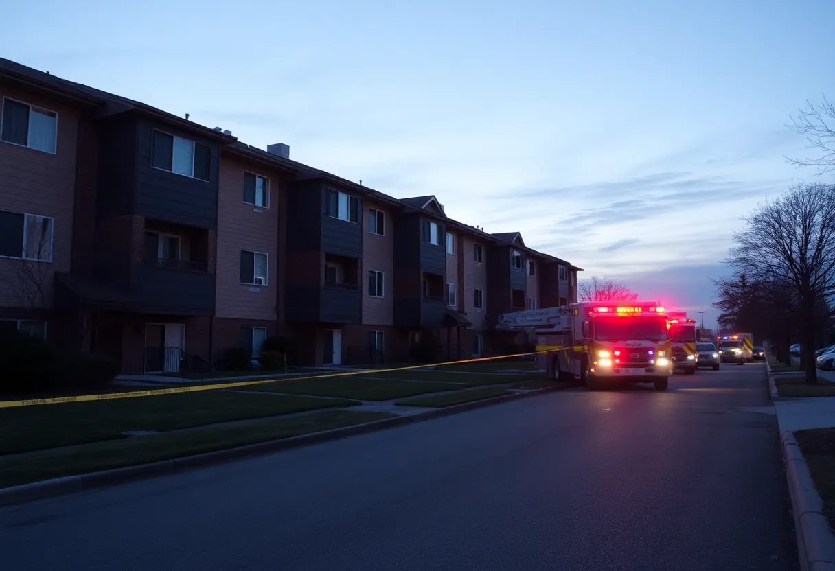 Emergency vehicles at the scene of a tragic accident in Lexington.