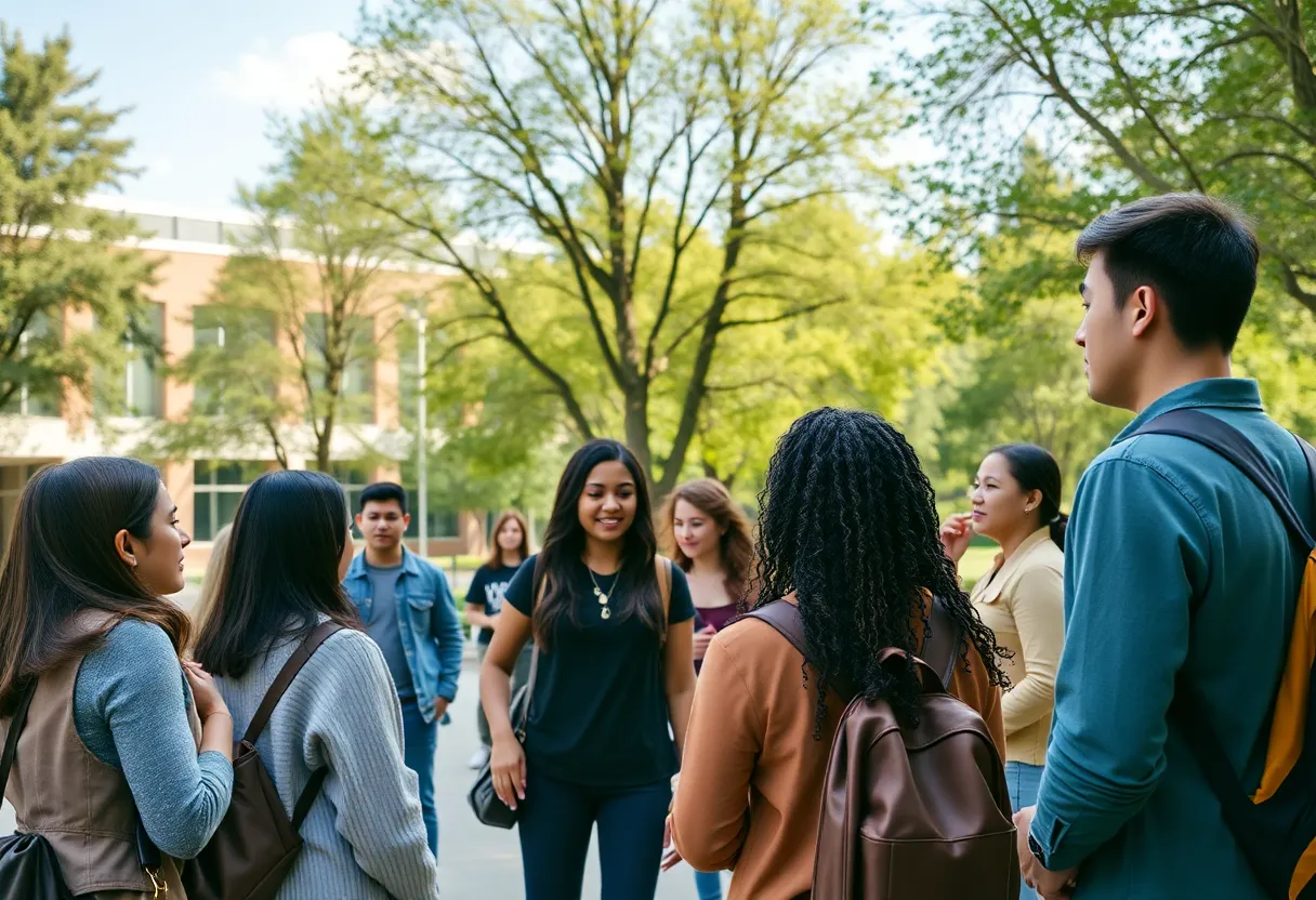 University campus representing student safety concerns