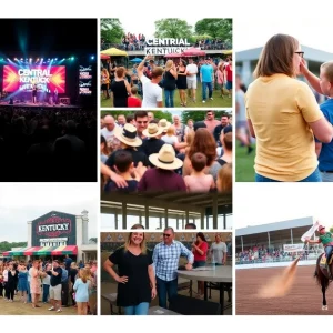 A collage representing events in Central Kentucky in April.