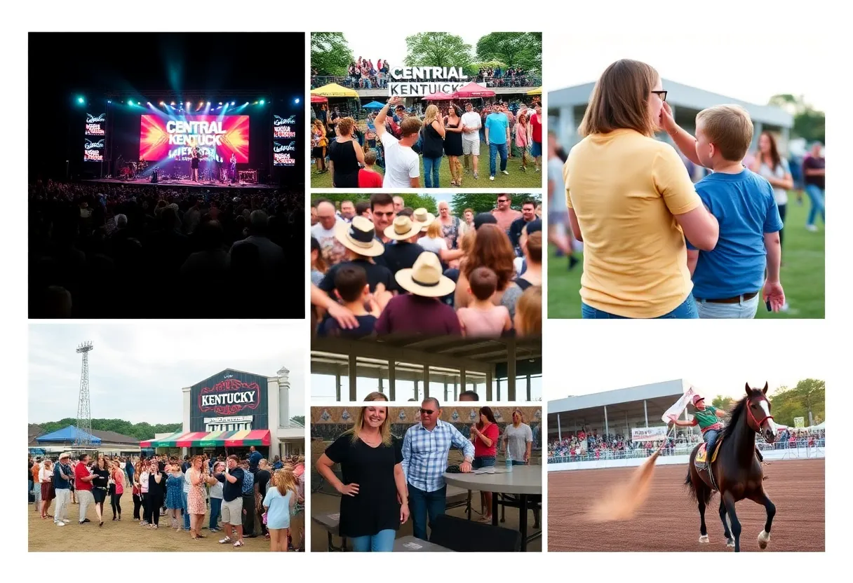 A collage representing events in Central Kentucky in April.